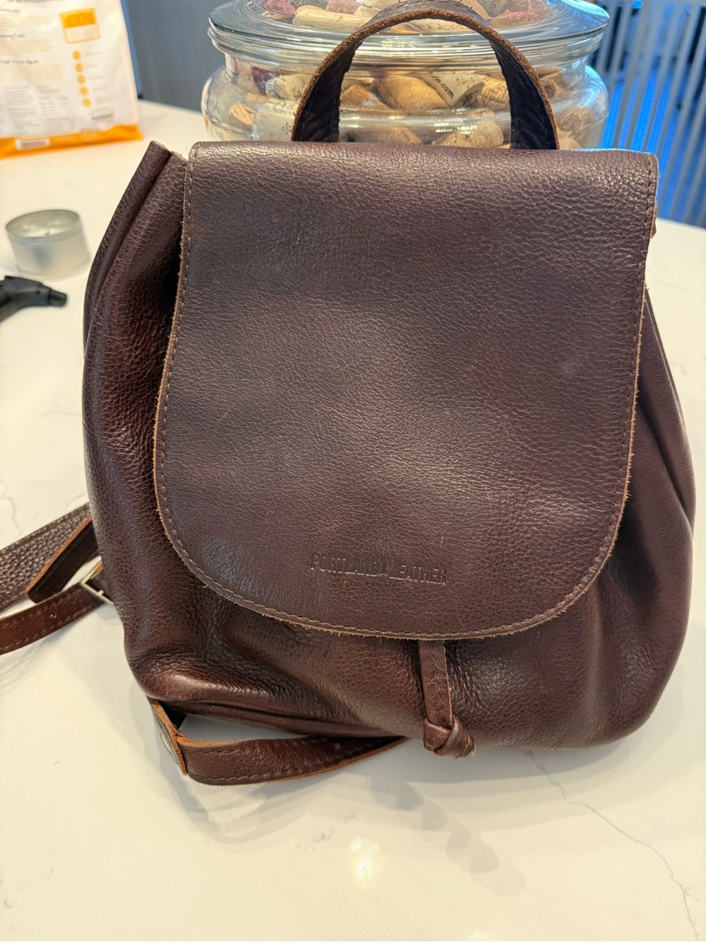 Portland Leather Genuine Leather Brown Backpack